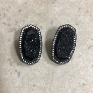 Kendra Scott Black Druzy Earring